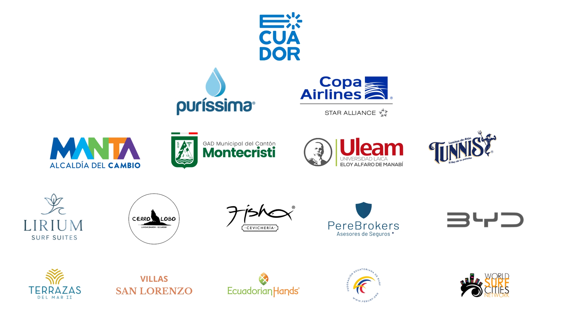Sponsors y aliados de Surf City Ecuador